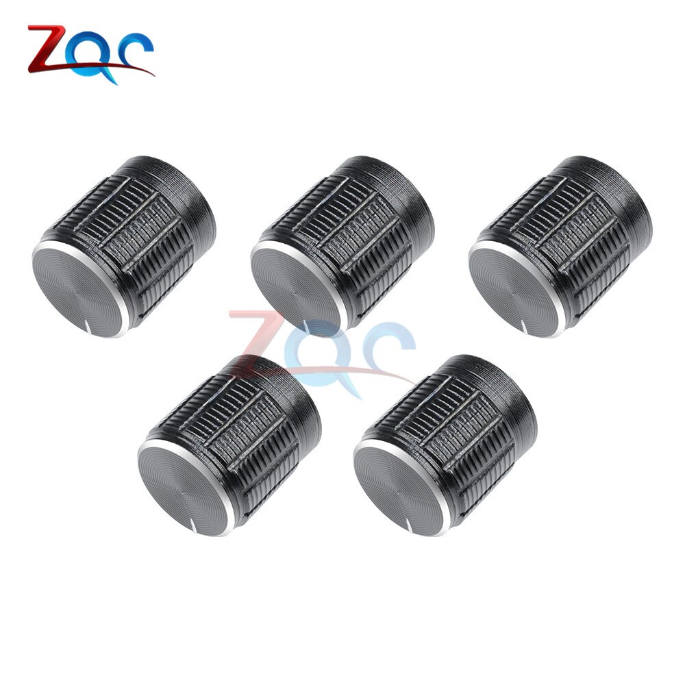 10PCS Black Volume Control Rotary Knobs For 6mm Dia Knurled Shaft Potentiometer 14x16mm