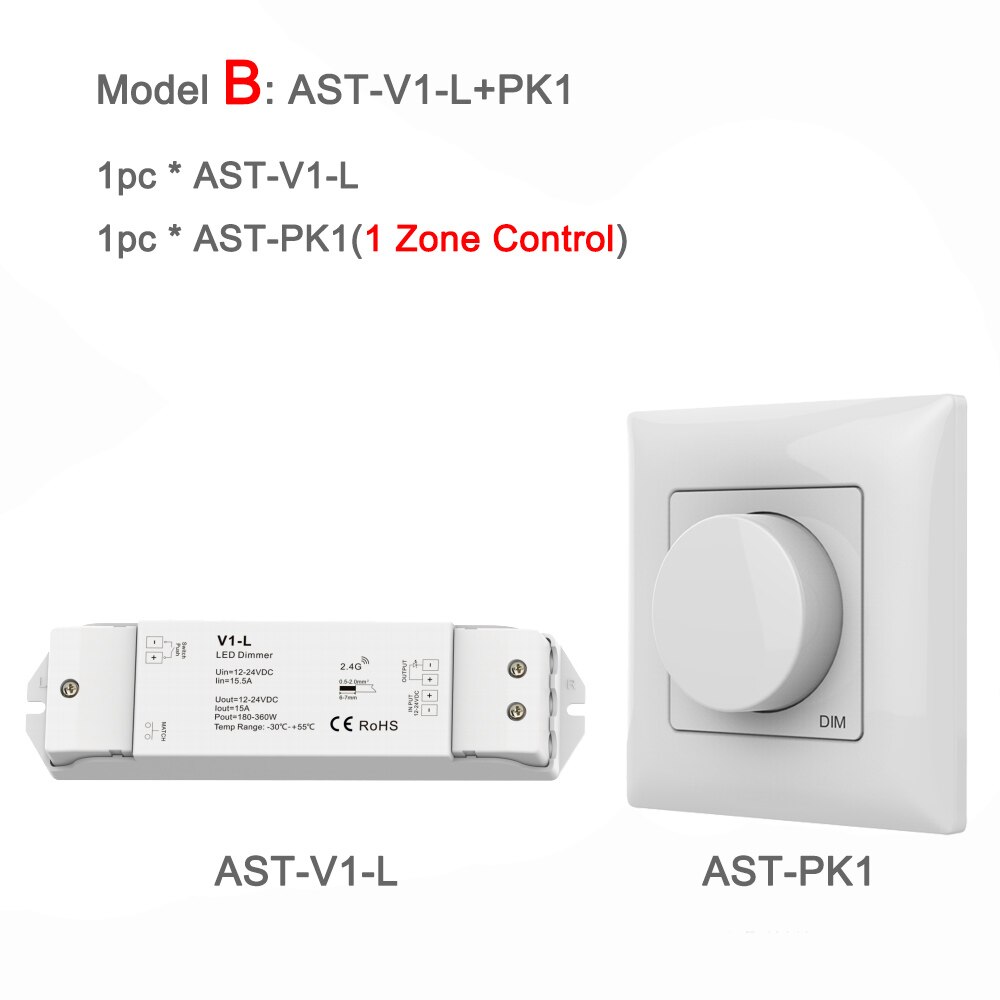 12V Led Dimmer Wifi Pwm Rf 2.4G Wireless Touch Remote Dc 24V 12V Smart Wifi dimmer Controller Voor Enkele Kleur Led Strip: Model B