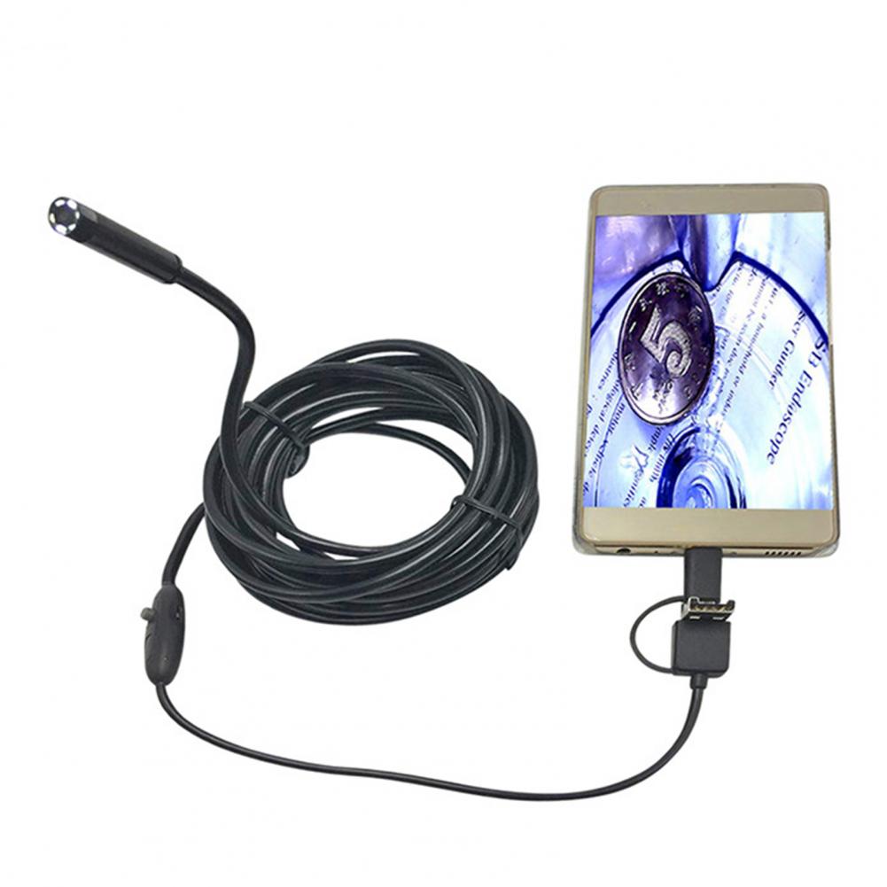 Cámara endoscópica AN100, endoscopio 3 en 1, interfaz Mini HD, IP67, 8mm, tubo Flexible duro, inspección de vídeo para teléfono móvil