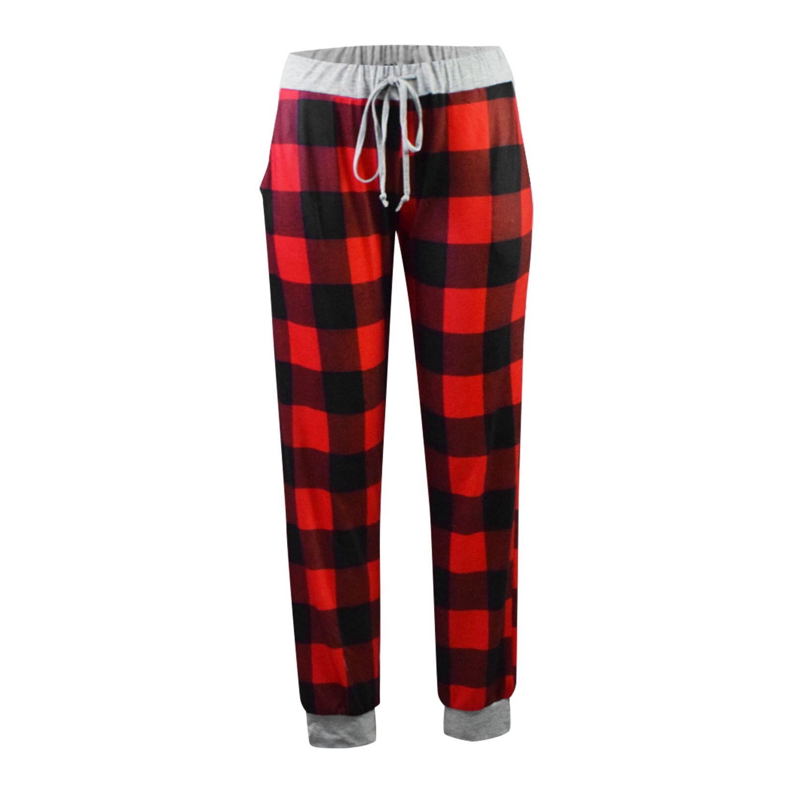 Autumn Women's Sleep Bottoms пижама женская Rad Plaid Printed Christmas Home Suit For Women Casual Pajama Pants pijama femenino: XXL