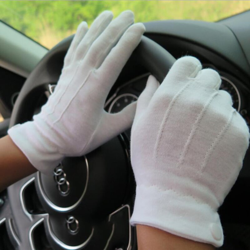 Mannen Handschoenen Zomer Puur Katoen Wit Driving Handschoenen Etiquette Handschoenen Voor Mannen