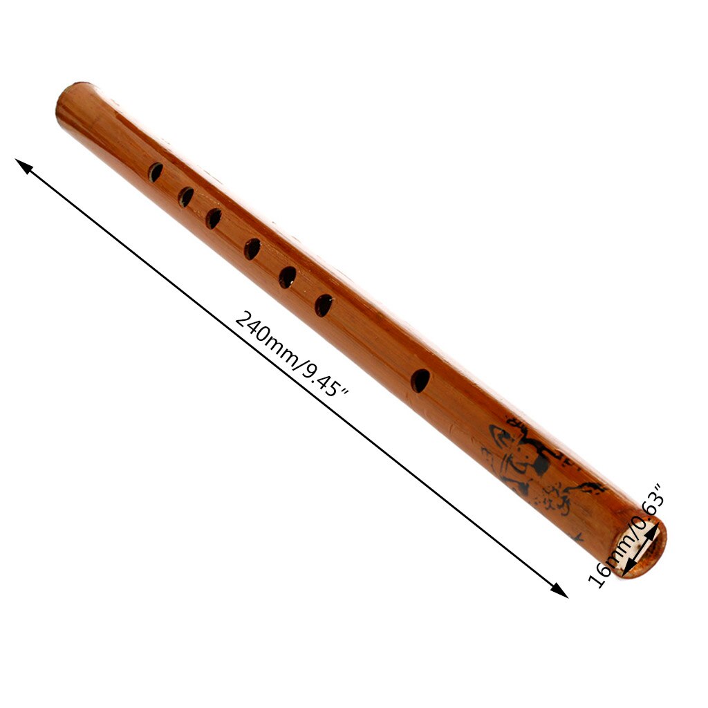 Traditional 6 Hole Bamboo Flute Clarinet Student Musical Instrument Wood Color