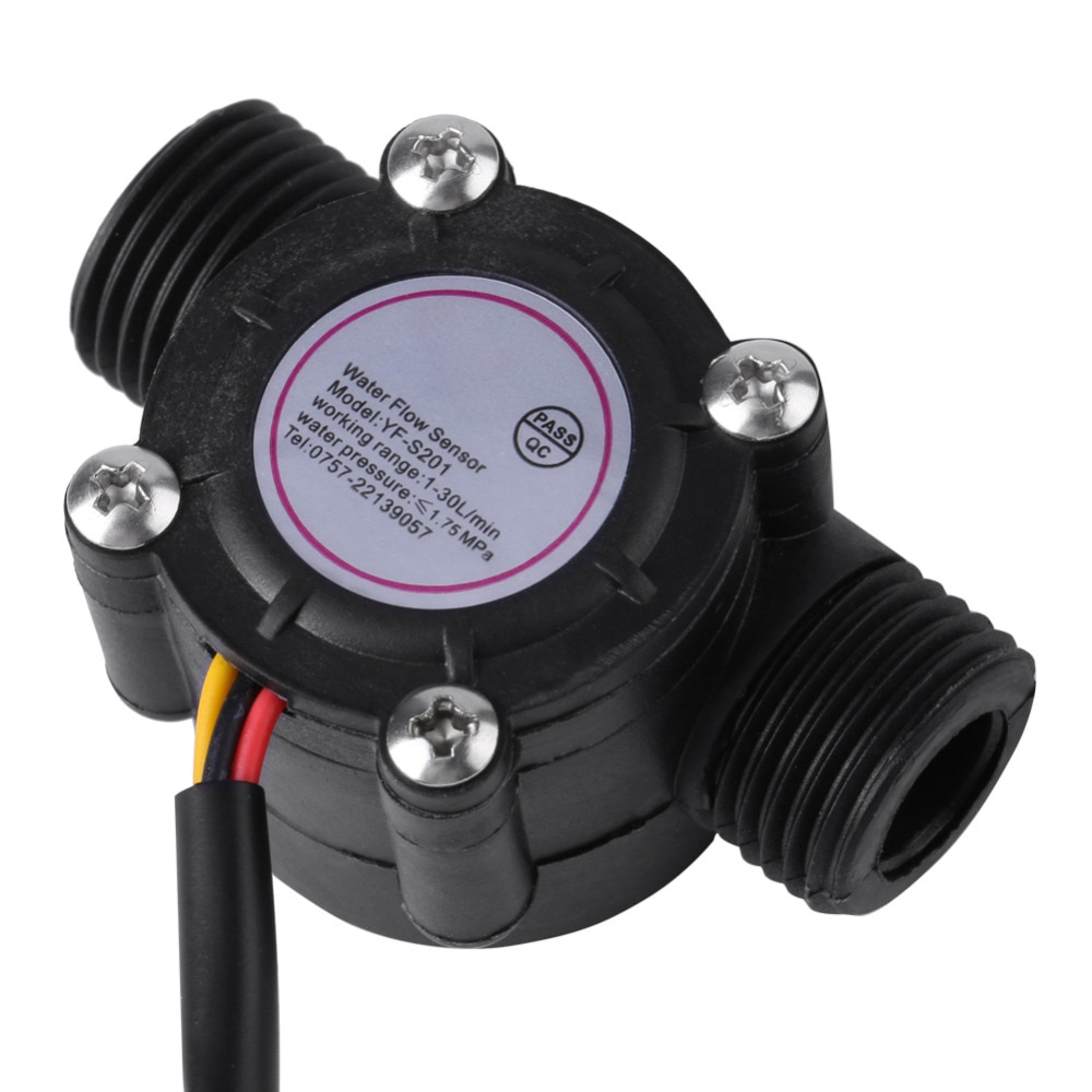 High Precision DN15 G1/2 Water Flow Sensor Hall Effect Flowmeter 1-30L/min
