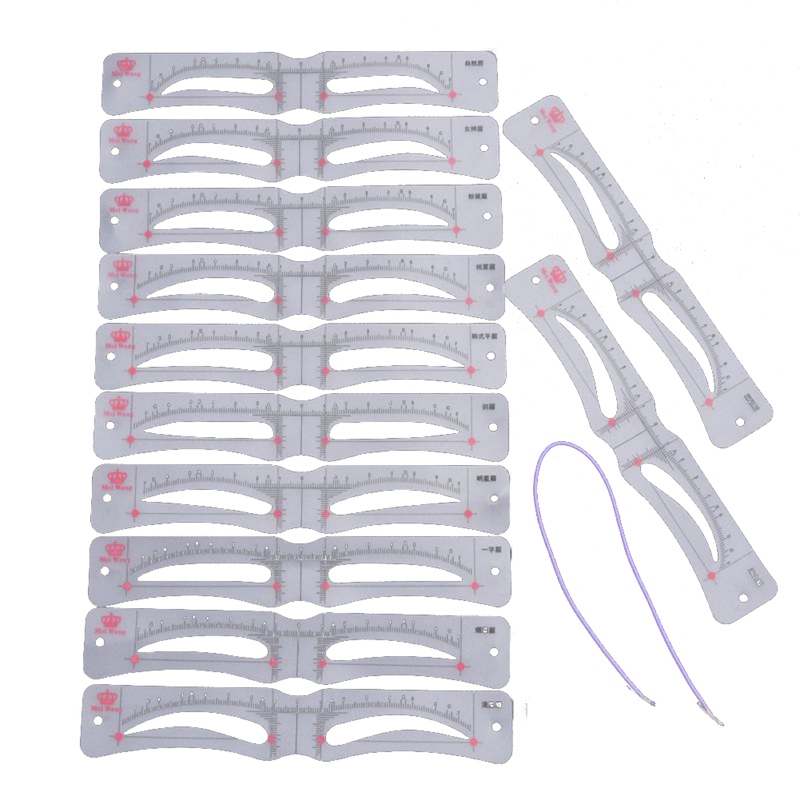 Women Eyebrow Stencils Kit 12 Pieces Eyebrow Shaping Tool Eyebrow Grooming Kit, Quick Thrush Tool: Default Title