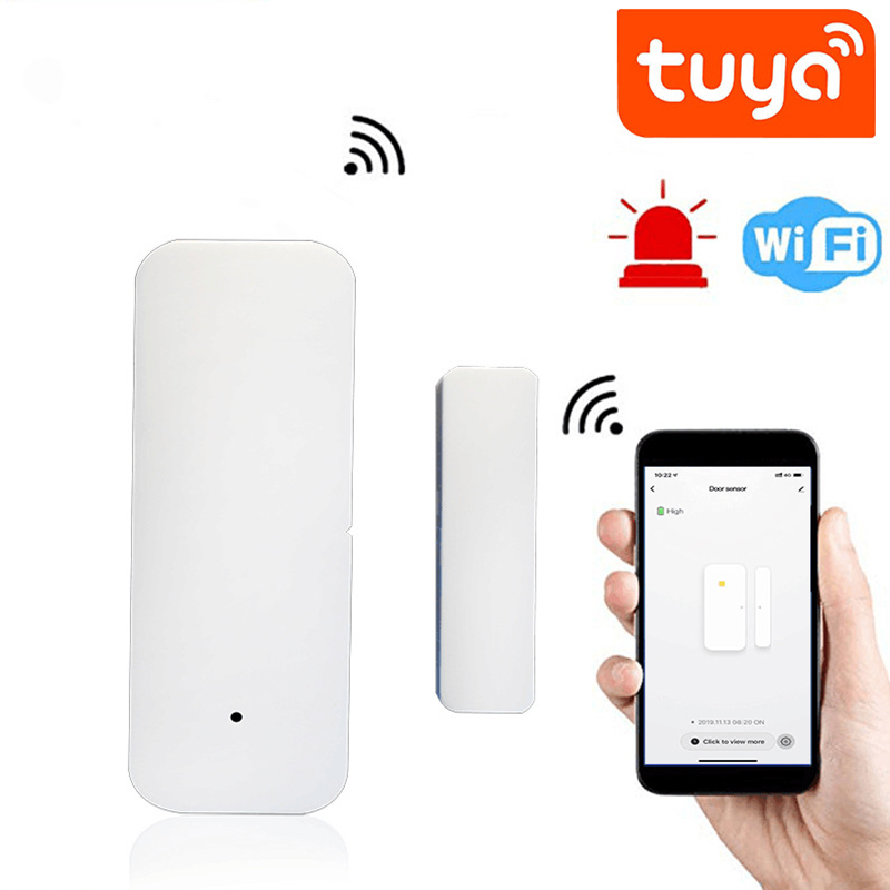 Détecteur intelligent d&#39;ouverture/fermeture de porte, wi-fi, Tuya, Compatible avec Alexa, Google Home, IFTTT, application Tuya