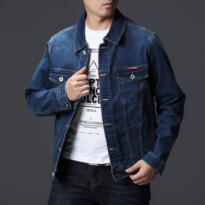 Men's Spring Autumn Large Size 4XL Denim Jacket Korean Version Trend Simple Jacket Casual Top Jeans Coat Clothes,6012