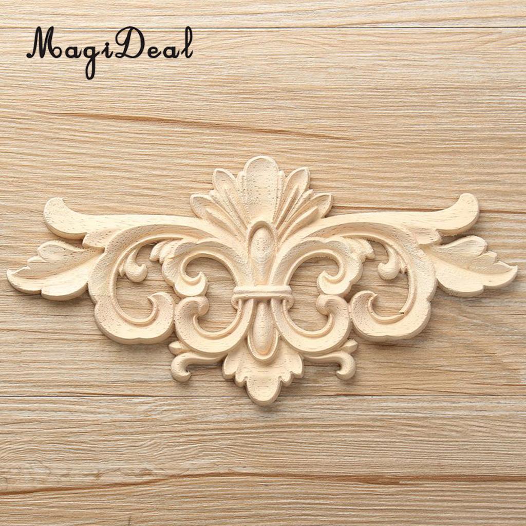 3D Hout Gesneden Hoek Onlay Meubilair Home Decoratie Kozijn Spiegel Frame Wood Craft Unpainted Applique: D