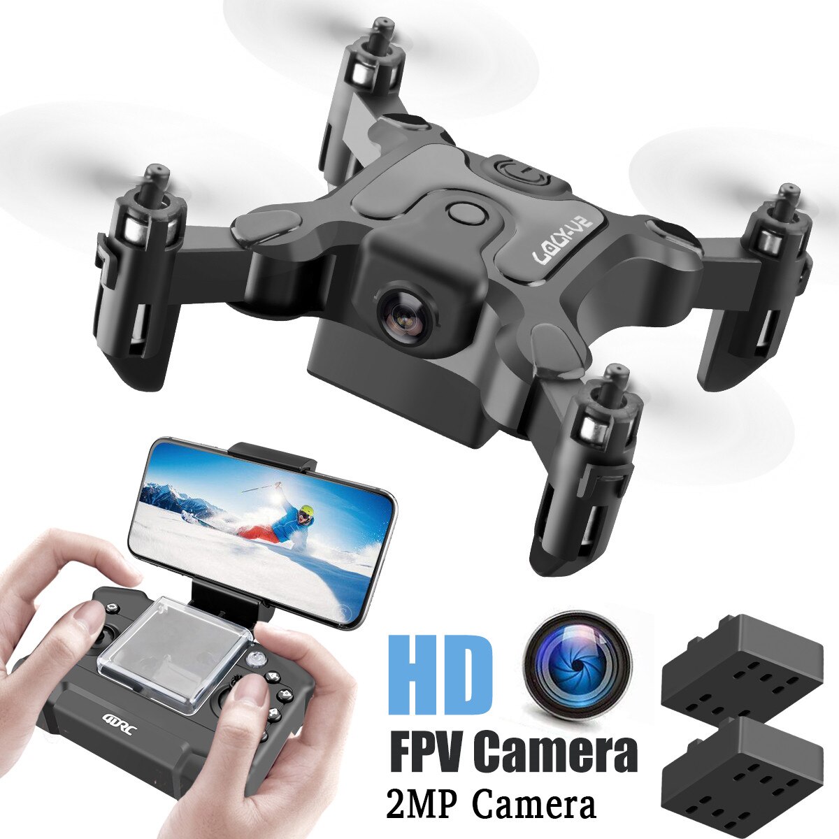 KaKBeir Mini Drone HD Camera Hight Hold Mode RC Quadcopter RTF WiFi FPVQuadcopter Follow Me RC Helicopter Quadrocopter Kid': 2MP 2BA