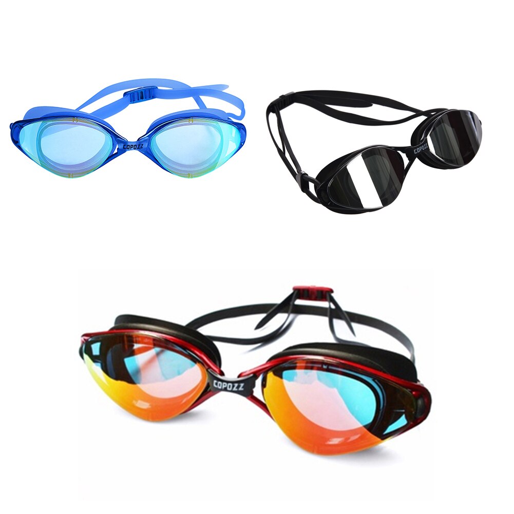 Copozz Plating Mirrored Zwemmen Waterdichte Bril Voor Volwassenen Sport Anti Uv Fog Bescherming Zwembril