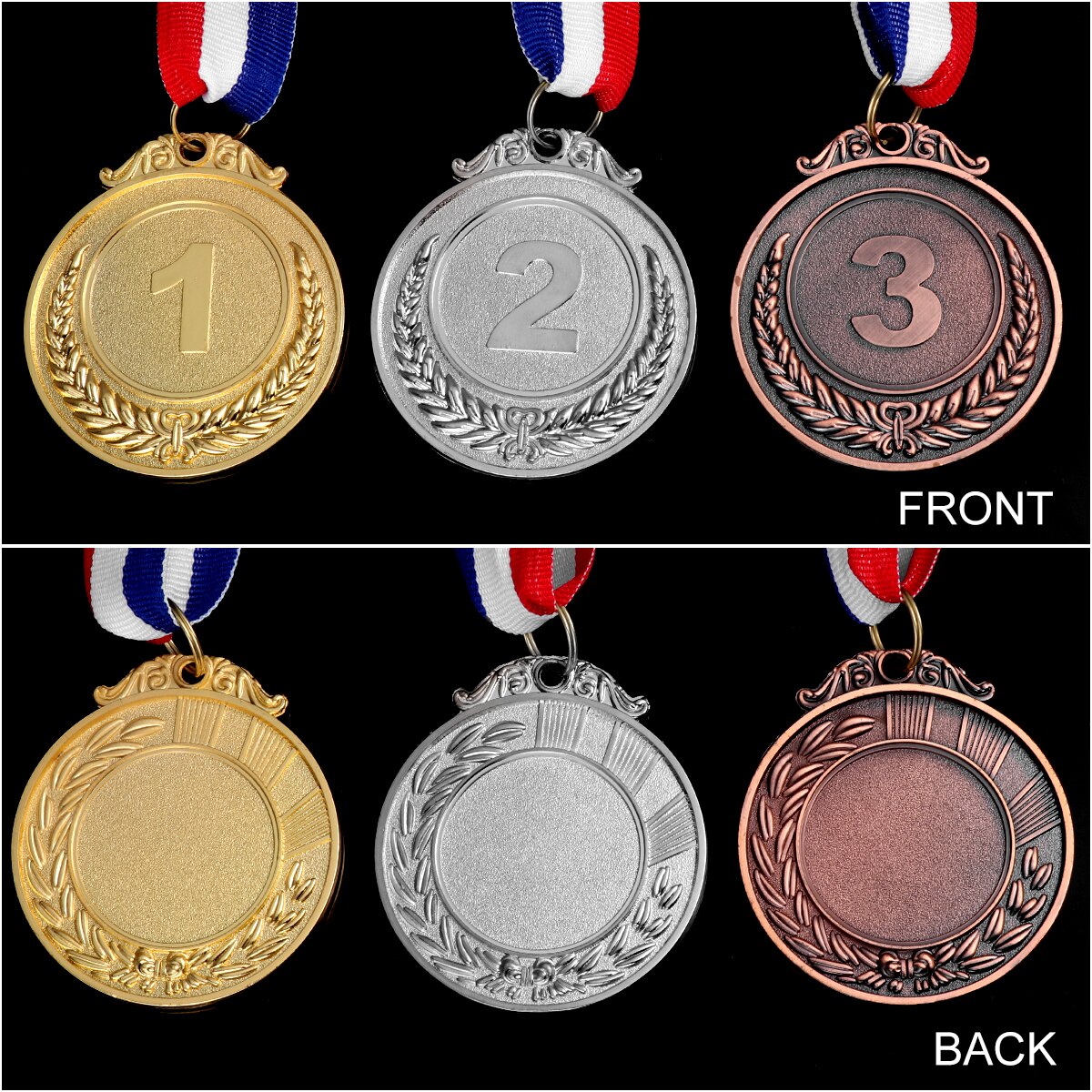 3PCS Metall Award Medaillen sport medaillen Wissenschaftler Award Jeden Wettbewerb mit Neck Band Gold Silber Bronze Stil