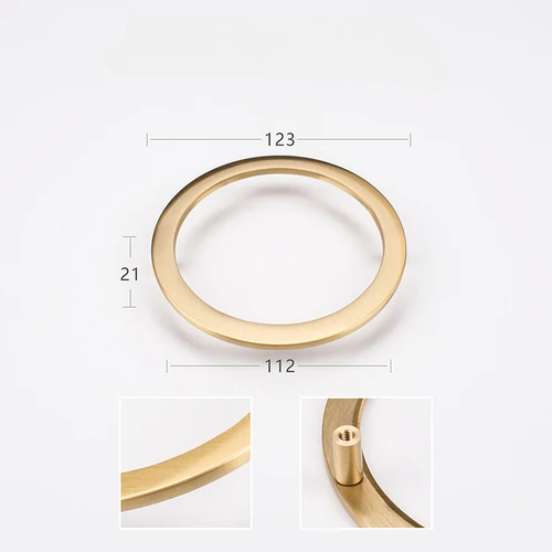 Puur messing halfronde handgreep stijl meubelkleding en schoenenkast Gouden zichtbare knop Lichte luxe eenvoudige lade: Zilver