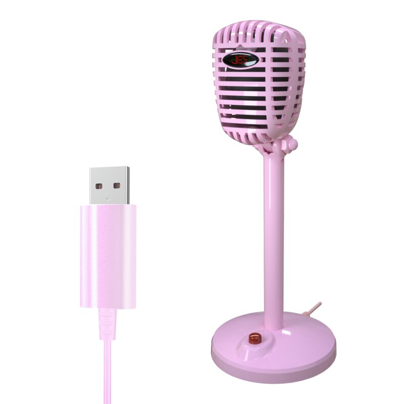 Pink Adjustable Gaming Microphone - Desktop Computer Mic With Flexible Gooseneck