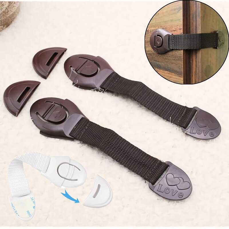 3Pcs Child Lock Protection Kids Locking Doors Safety Cabinet Lock Baby Security Protector Plastic Protection Safety Lock