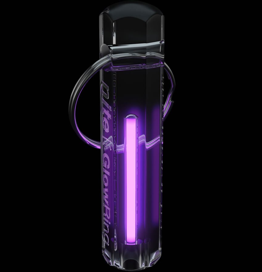 Nite Tritium Glowring Keychain Key Fob Night Automatic Light Self Luminous Fluorescent Tub Tritium: Clear Purple