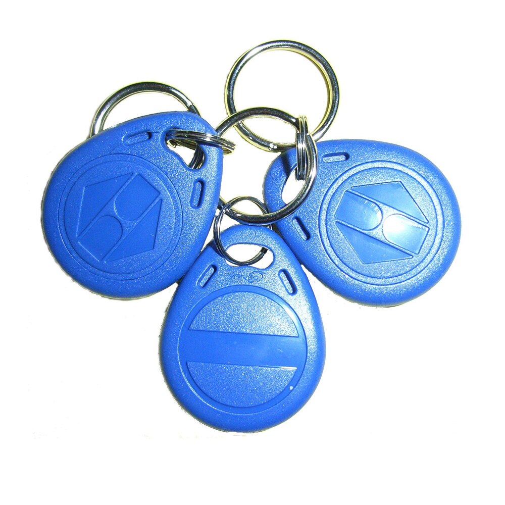 RFID EM4305 / EM5200 100 KHZ, tarjeta de acceso RFID regrabable de frecuencia, etiquetas de llave, código de reescritura, 125 piezas: Blue