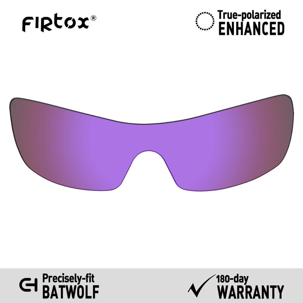 Firtox verdadeiro uv400 lentes polarizadas substituição para-óculos de sol oakley batwolf oo9101 (lente compatível apenas)-várias cores: Purple-Polarized