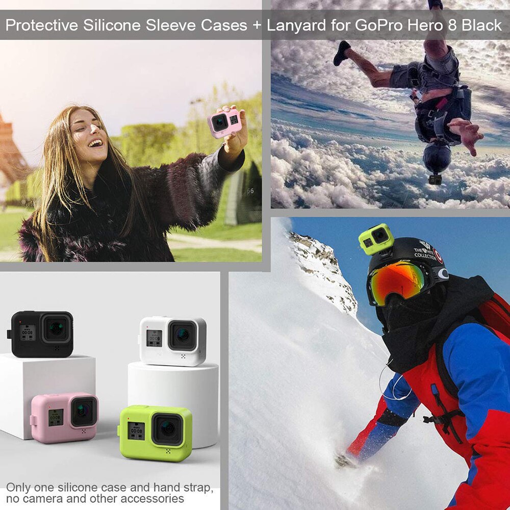 Für GoPro 8 Zubehör Bunte Weiche Silikon fallen Haut Schutzhülle Gehäbenutzen für gehen Profi Held 8 Schwarz Aktion Kamera