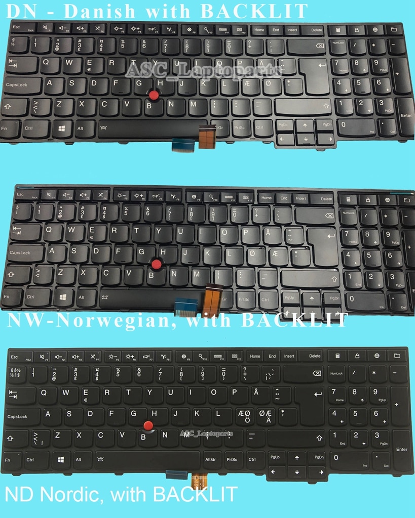 BiNFUL Keyboard for Lenovo Thinkpad W540 W541 W550 W550s - EU Layout, Illuminated