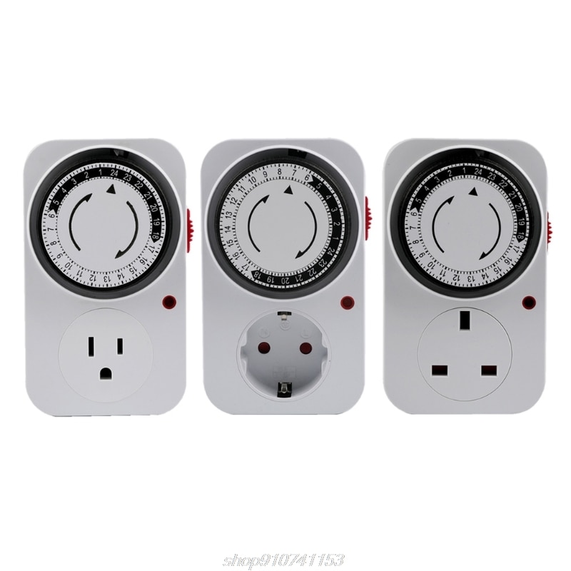 24 Hour Cyclic Timer Switch Kitchen Timer Outlet Loop Universal Timing Socket Mechanical Timer UK EU US Plug N20 20