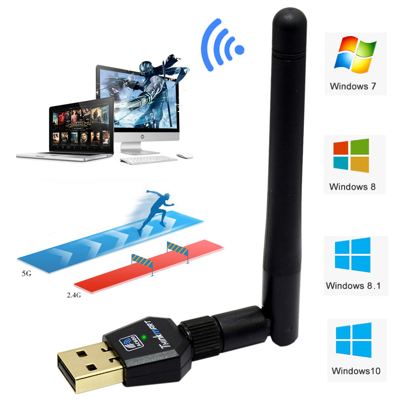 Adaptateur d'antenne Wifi USB sans fil 600M carte réseau WiFi 2.4G 5.8GHz double bande adaptateur d'antenne Wifi ca 802.11a/b/g/n