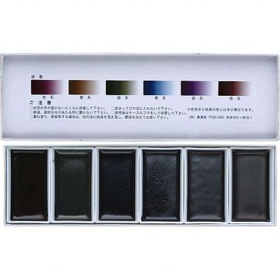 Japan akvareller blæk farve kamæleon vandfarver solid maling kinesiske pigmenter 6 farver esumi metal perle aurora: Esumi