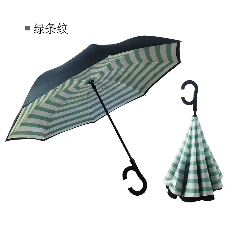 C Handvat Reverse Opvouwbare Paraplu Man Vrouwen Zon Regen Auto Semi-Automatische Paraplu Dubbele Laag Anti Uv Self Stand Parapluie: 17