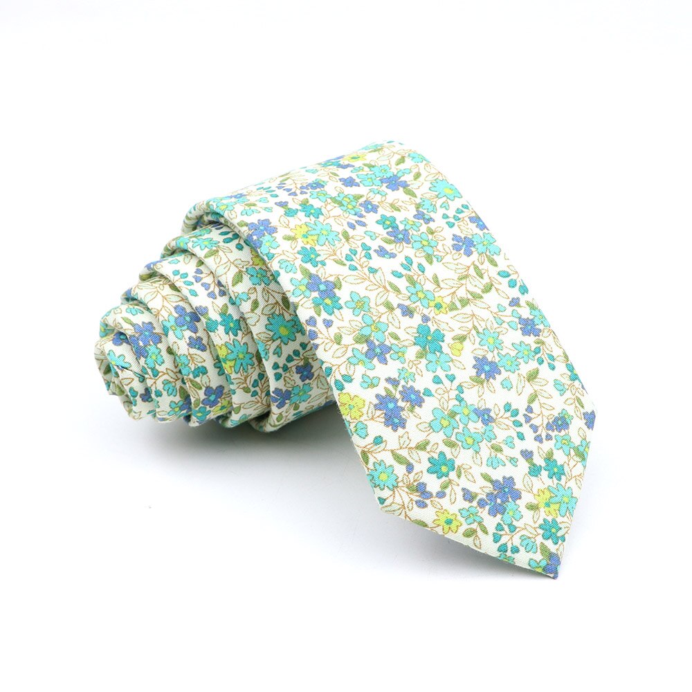 Cravate slim en coton pour hommes, , décontracté, pour costume de mariage, rose, bleu, jaune, imprimé Floral,: 17