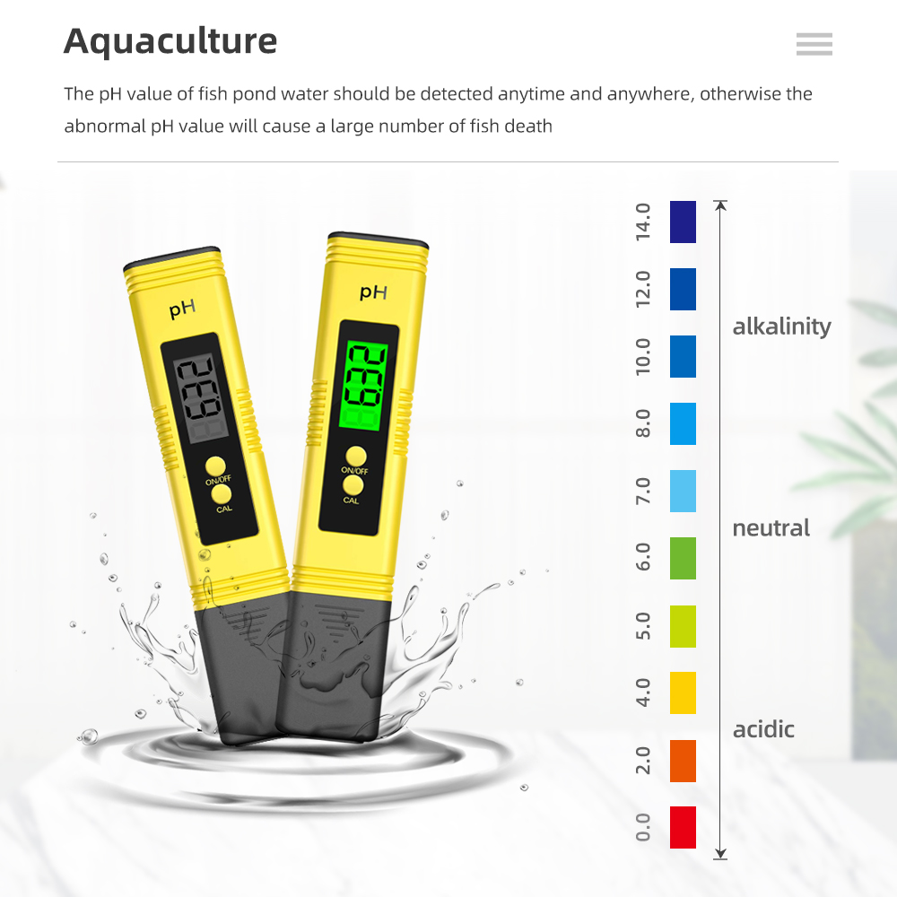 PH Tester Digital PH Meter Acidity 0.01pH Water LCD Display Water Measure Automatic Calibration with Backlight 50%off
