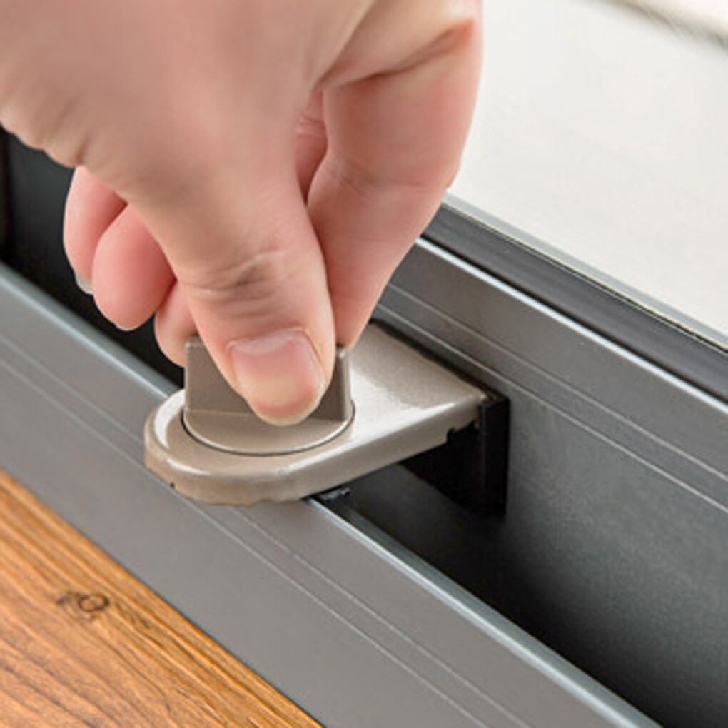 2 Stuks Schuifraam Sloten Kinderslot Sash Windows Schuiven Stopper Kast Deursloten Kind Veiligheid Anti-Diefstal window Lock