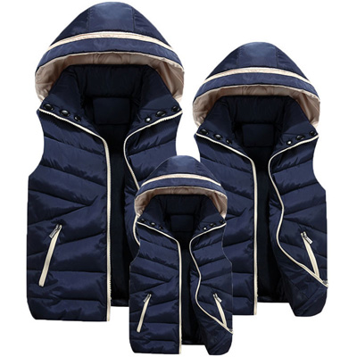 PEVSN Herren Jacke Ärmellose Weste Winter Männlichen Baumwolle Gefütterte Kapuze Weste Mäntel Männer Dicke Warme Windjacke Westen Kleidung: Dark Blue / XXL
