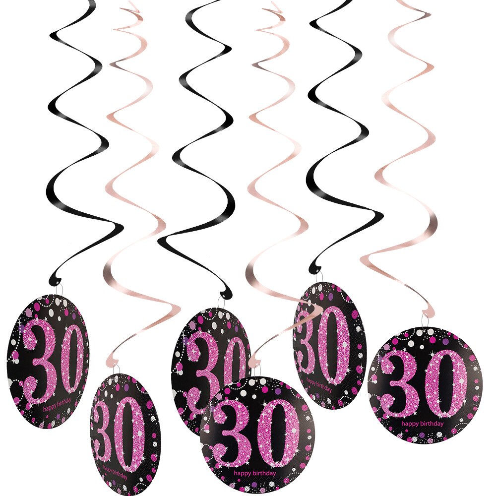 Zwillinge Party Glücklich Geburtstag Dekoration 18 21 30 40 50 60 70 Jahre Hängen Wirbelt Spirale Ornament Erwachsene Jubiläum Party liefert: Entwurf-09
