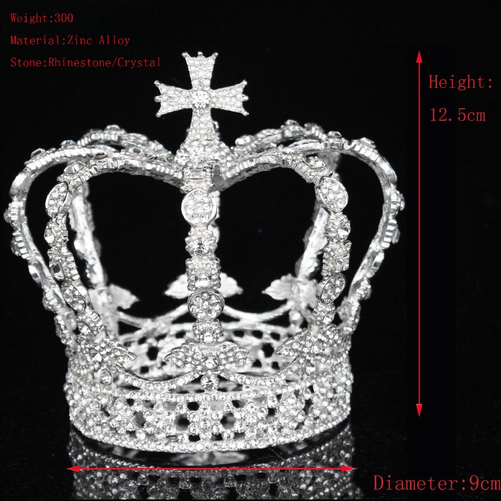 Crystal Vintage Royal Queen Koning Tiaras en Kronen Mannen/Vrouwen Pageant Prom Diadeem Haar Sieraden Bruiloft Haar Sieraden Accessoires