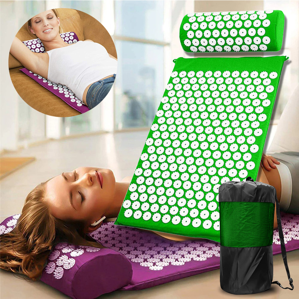 Esterilla masajeadora de acupresión para cuello y espalda, almohada corporal, aplicador, almohadilla de masaje de pies, aplicador