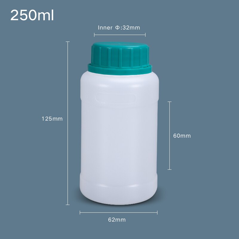 1PCS Empty Round Plastic Bottle with Lid Food Grade Storage Container Good Sealing Lotion Liquid Containers: 250ML Translucent