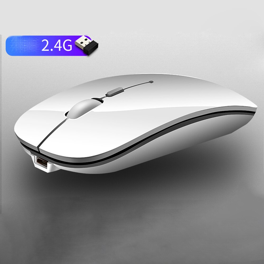 2.4G wireless rechargeable mouse 4 buttons ultra-thin silent mouse anti-interference mouse 10M connection distance