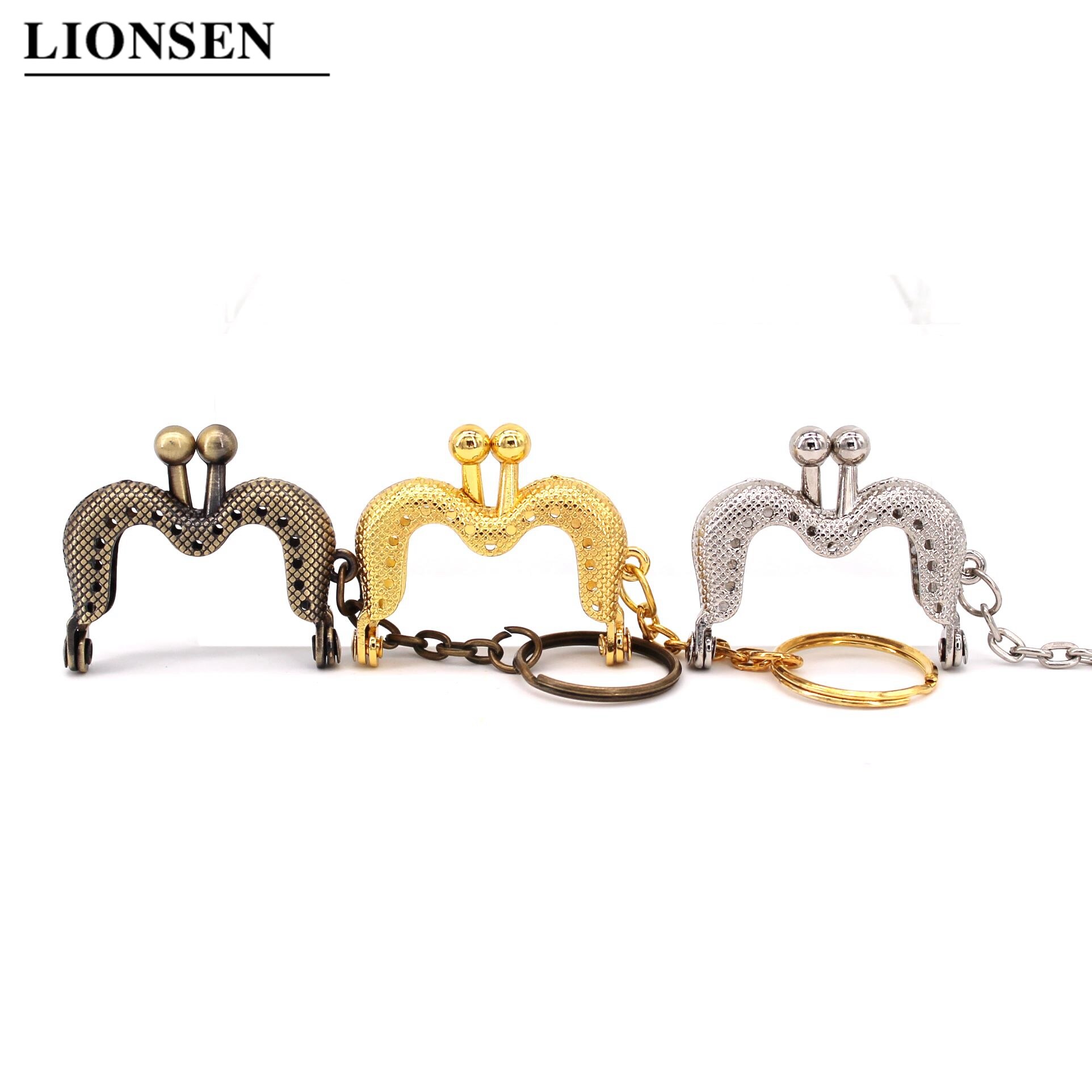 Lionsen – porte-monnaie en métal, 4cm, cadre de porte-monnaie avec porte-clés, 5 couleurs