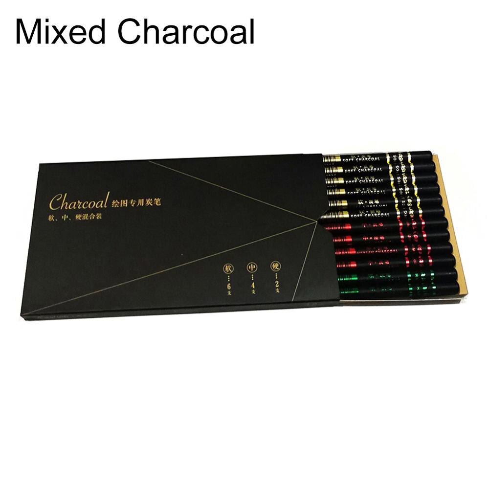 Milieu Set Van 12 Schets Pro Tekening Potloden Bereik Houtskool Schetsen Potlood Zwarte Matte Potlood: Mixed Charcoal