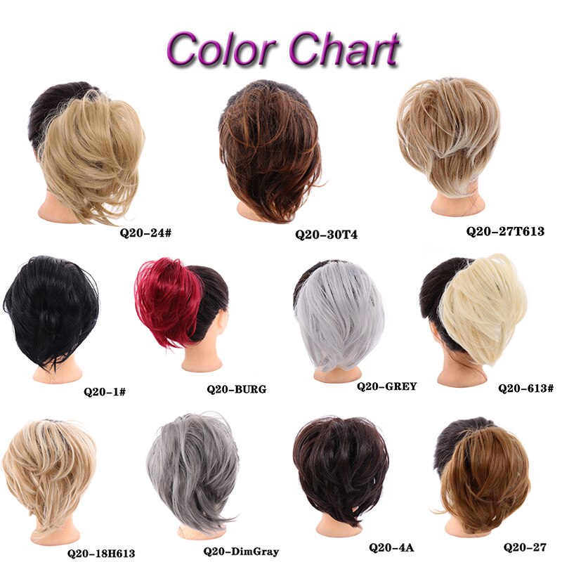 LUPU Messy Chignon Synthetic Hair Scrunchies Ponytail Hair Bun Hairpiece Dount Elastic Band For Women High Temperature Fiber