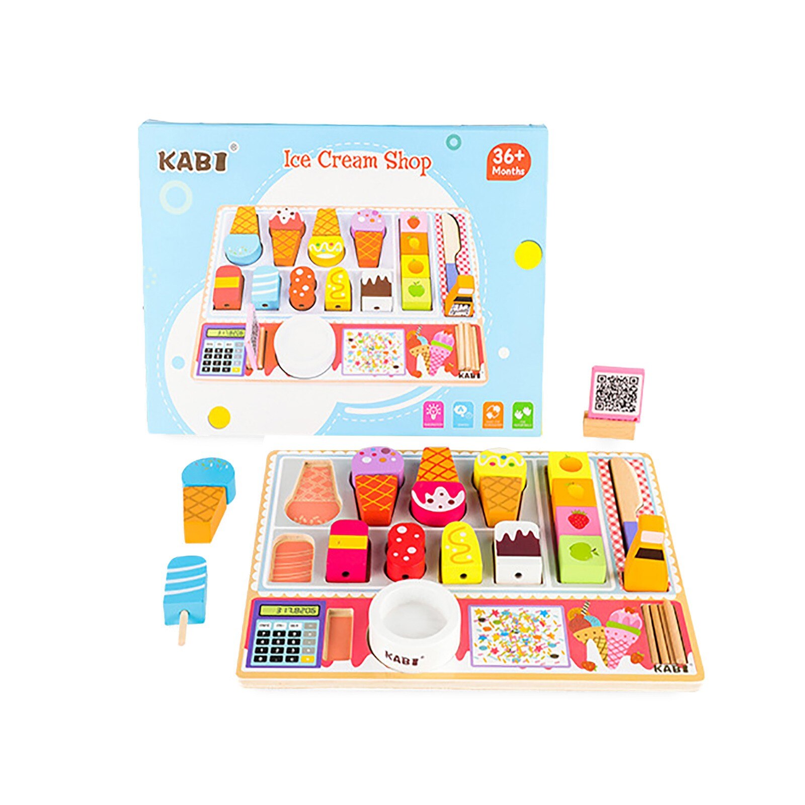 1PC Holz kinder Pretend Spiel Spielzeug Simulation Ice Cream Shop Spielzeug Kassierer Kassierer Spiel Haus kinder Pädagogisches spielzeug