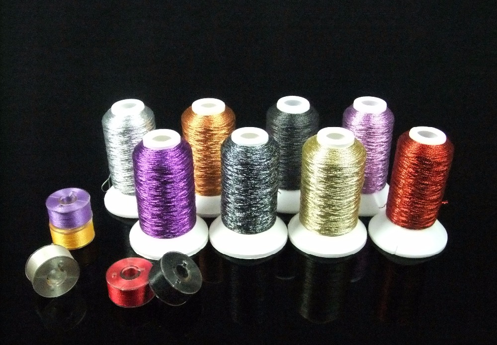 Simthread Metallic Embroidery Thread Halloween Colors For Brother/Babylock/Janome/Singer/Pfaff/Husqvaran/Bernina