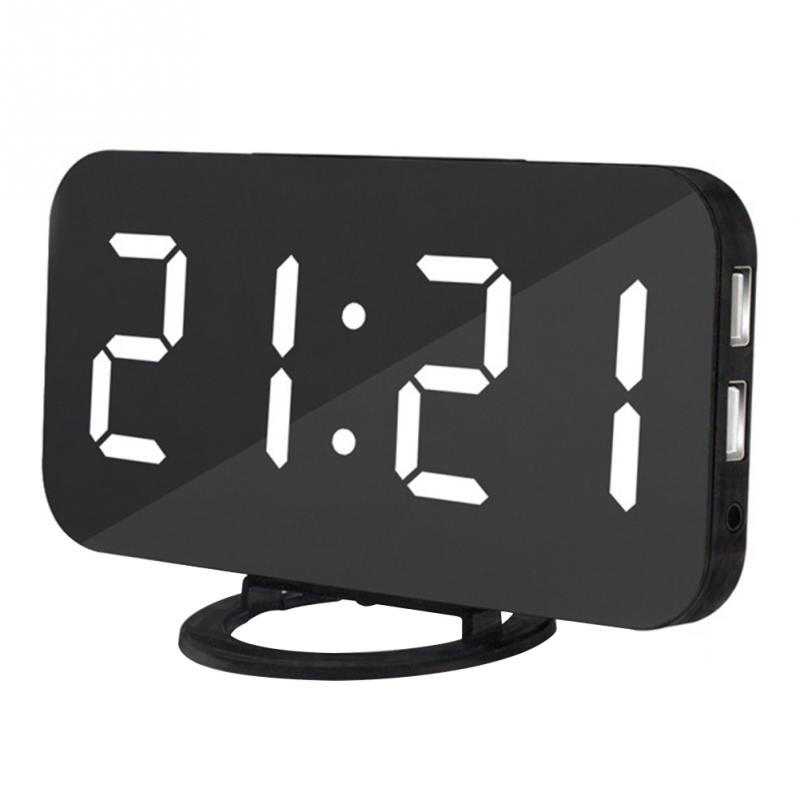 LED Voice Control Large Alarm Clock large number Display nixie Electronic Snooze Backlinght Desktop Digital Table Clocks Watch: 5