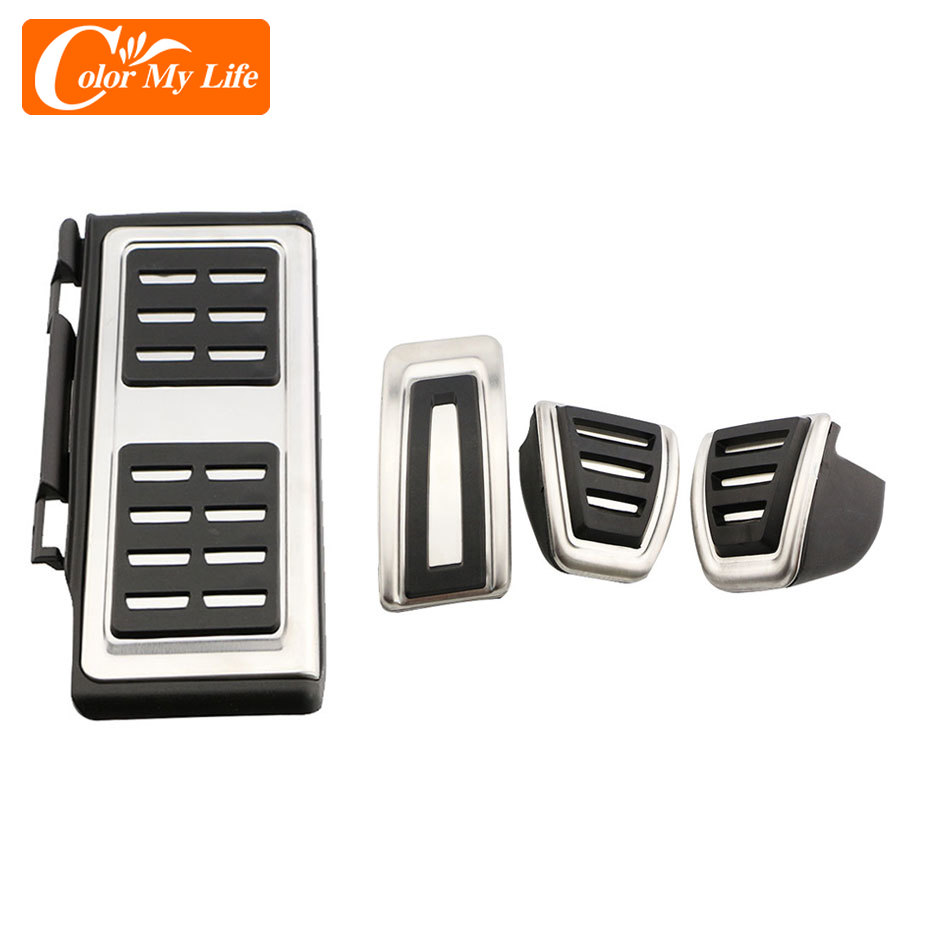 Farbe Mein Leben beim MT Auto Pedal Abdeckung für Volkswagen VW T-Rock TROC T-Kreuz Tcross Tiguan - Edelstahl Auto Pedale
