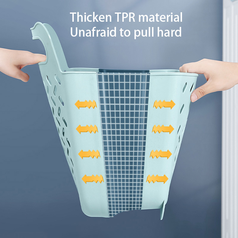 Large Capacity Laundry Basket Bathroom Wall Mounted Clothes Storage Basket Household Foldable Pants Jacket Storage Bag