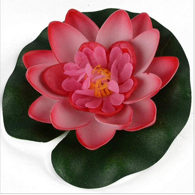 1pcs Artificial Lotus lotus leaf Water Lily Floating Flower Pond Tank Plant Ornament 10cm Home Garden Pond Decoration @1: E 1pcs