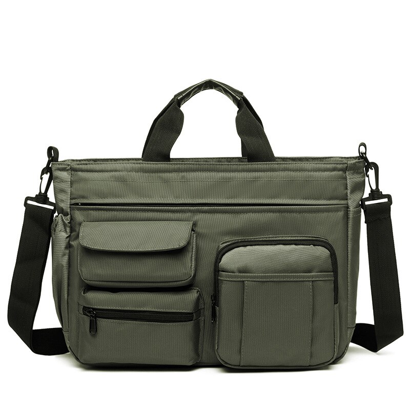 Multifunzione da Ufficio messaggero Borsa con Foro per le Cuffie Da Viaggio in nylon Impermeabile Borsa A Tracolla Della Borsa Sacchetto Degli Uomini di Svago XA11ZC: verde  stile 2