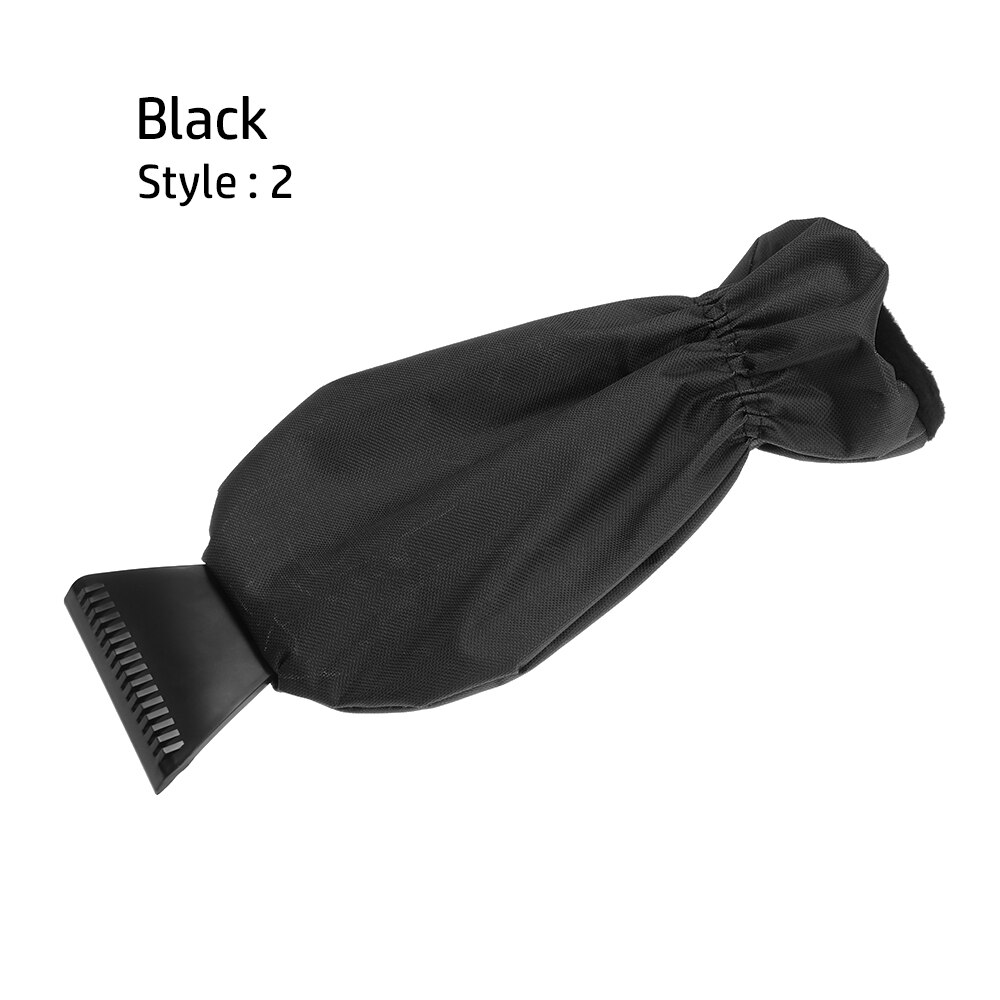 Grattoir de neige avec dissolvant de neige imperméable, gant doublé d'un outil de nettoyage en molleton épais, hiver: style2 black