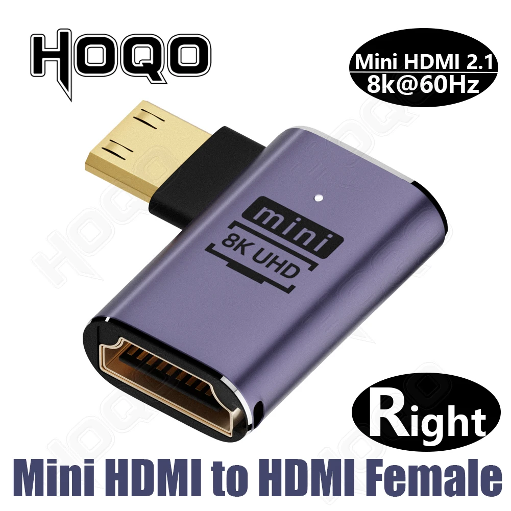 Adaptador hdmi de 90 grados 8k 4k @ 120Hz adaptador en ángulo hdmi de 270 grados 360 180 grados mni hdmi a HDMI convertidor tipo l en forma de U: Marfíl