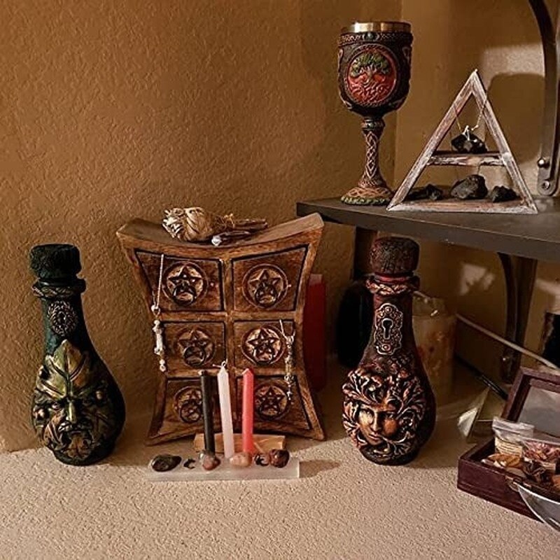 Nouvelle bouteille de sorcière décorative, pot de Potion de lune, décoration gothique, Sculpture de sorcellerie, décoration de maison