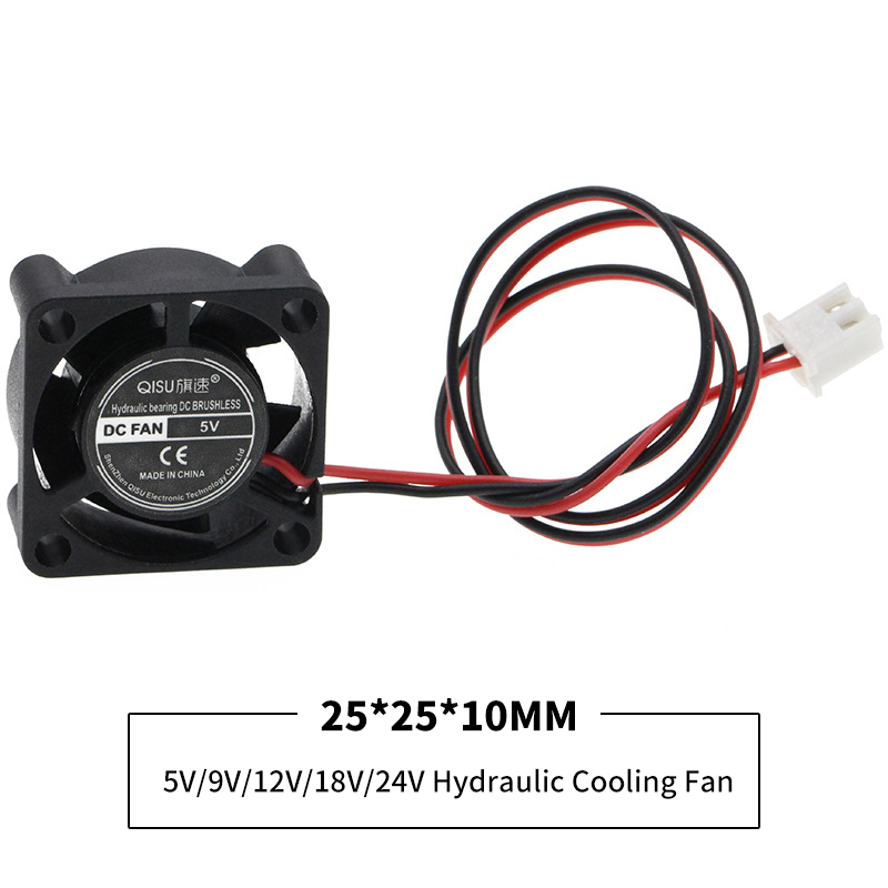 Ventilateur de refroidissement 25x25mm 30x30mm DC 5V 12V 18V 24V, refroidisseur sans balais, dissipateur thermique, Mini ventilateur de refroidissement pour projecteur de pièces d'imprimante: 1mm / green