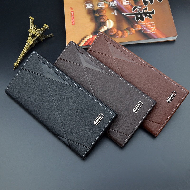 Men's Wallet Soft Wallet 3 Fold Multi-card Slot Large-capacity Embossed Wallet Men's Long Thin Section Youth Men PU